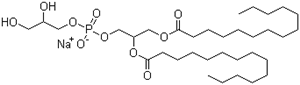 Tetradecanoic acid, 1-[[[(2,3-dihydroxypropoxy)hydroxyphosphinyl]oxy]methyl]-1,2-ethanediyl ester, sodiumsalt (1:1)